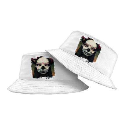 Skeleton Girl Bucket Hat - Gothic Hat - Artwork Bucket Hat