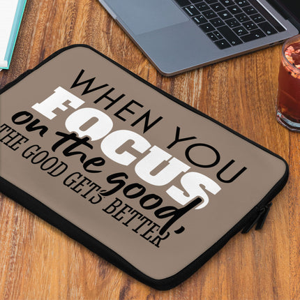 Focus on the Good MacBook Pro 16" Two-Sided Sleeve - Cute Laptop Sleeve - Trendy MacBook Sleeve