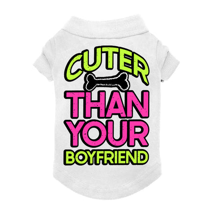 Cuter Than Your Boyfriend Dog Polo Shirt - Funny Dog T-Shirt - Colorful Dog Clothing