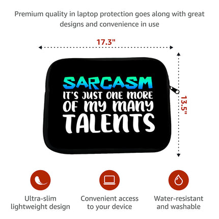 Sarcasm HP 16" Sleeve - Funny Laptop Sleeve - Printed Laptop Sleeve with Zipper