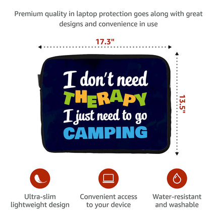Camping Dell 16" Two-Sided Sleeve - Cool Laptop Sleeve - Graphic Laptop Sleeve with Zipper