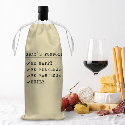 Today's Purpose Wine Tote Bag - Quote Wine Tote Bag - Graphic Wine Tote Bag