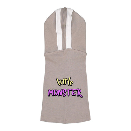 Little Monster Dog Shirt with Hoodie - Unique Dog Hoodie - Word Print Dog Clothing