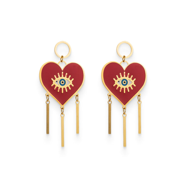 Heart Shaped Long Earrings