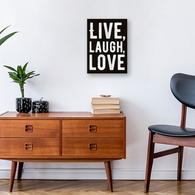 Live Laugh Love Wall Picture - Trendy Stretched Canvas - Cool Wall Art