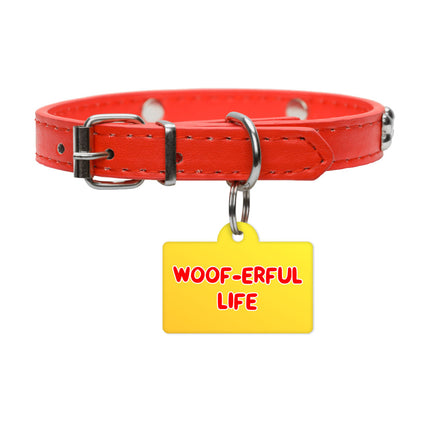 Woof Pet ID Tag - Funny Pet Tag - Cool Pet ID Tag