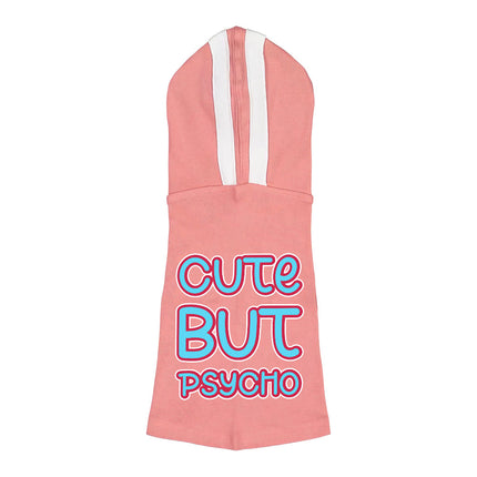 Cute but Psycho Dog Shirt with Hoodie - Beautiful Dog Hoodie - Phrase Dog Clothing