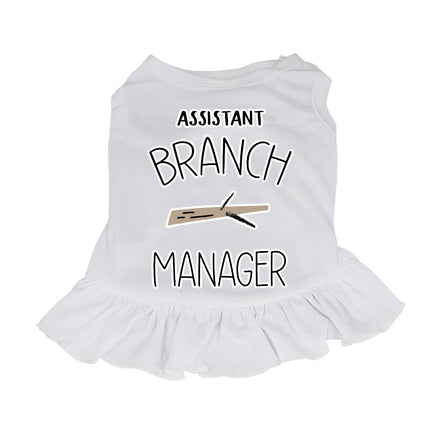 Assistant Branch Manager Dog Sundress - Minimalist Dog Dress Shirt - Print Dog Clothing