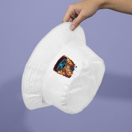 Race Car Bucket Hat - Fire Design Hat - Cool Bucket Hat