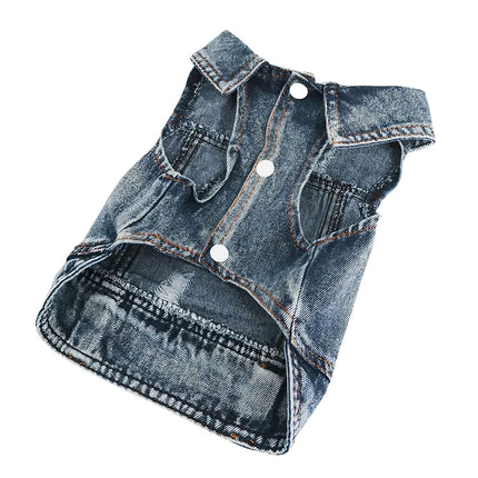 Fur Baby Dog Denim Vest - Colorful Dog Denim Jacket - Word Art Dog Clothing