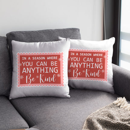 Be Kind Square Pillow Cases - Christmas Quotes Pillow Covers - X-mas Pillowcases
