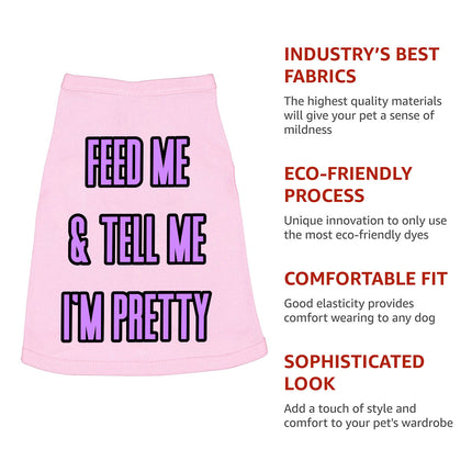Feed Me Dog Sleeveless Shirt - Word Design Dog Shirt - Dog Theme Dog Clothing
