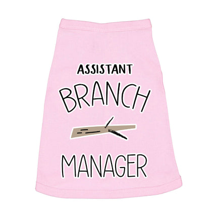 Assistant Branch Manager Dog Sleeveless Shirt - Minimalist Dog Shirt - Print Dog Clothing