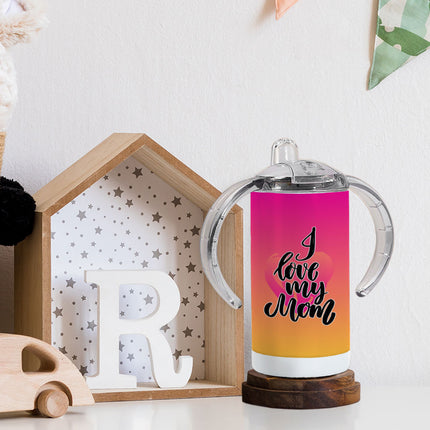 I Love My Mom Sippy Cup - Heart Design Baby Sippy Cup - Cute Sippy Cup