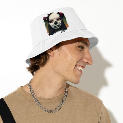 Skeleton Girl Bucket Hat - Gothic Hat - Artwork Bucket Hat
