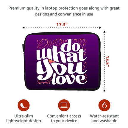 Do What You Love Dell 16" Two-Sided Sleeve - Cute Design Laptop Sleeve - Graphic Laptop Sleeve with Zipper