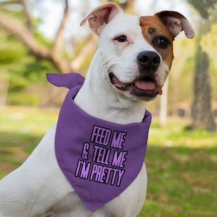 Feed Me Pet Bandana - Word Design Dog Bandana - Dog Theme Pet Scarf