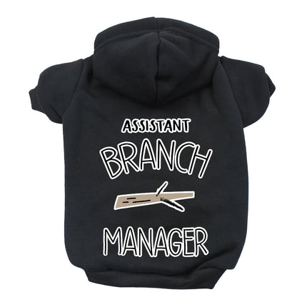 Assistant Branch Manager Dog Hoodie - Minimalist Dog Coat - Print Dog Clothing