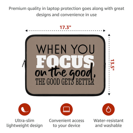 Focus on the Good HP 16" Sleeve - Cute Laptop Sleeve - Trendy Laptop Sleeve with Zipper