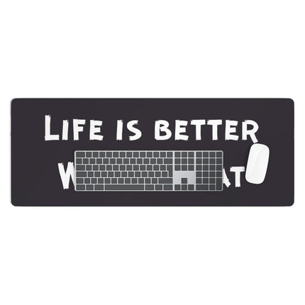 Cat Lover Desk Mat - Cat Themed Desk Pad - Cool Laptop Desk Mat