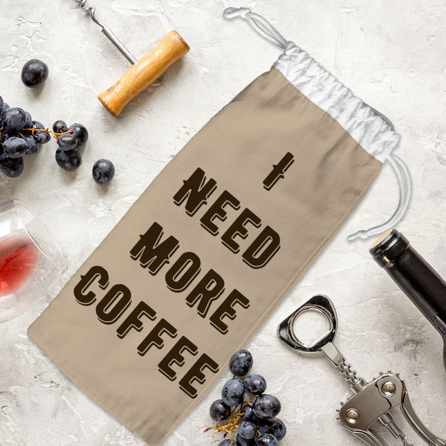 Coffee Themed Wine Tote Bag - Cute Quote Wine Tote Bag - Cool Trendy Wine Tote Bag