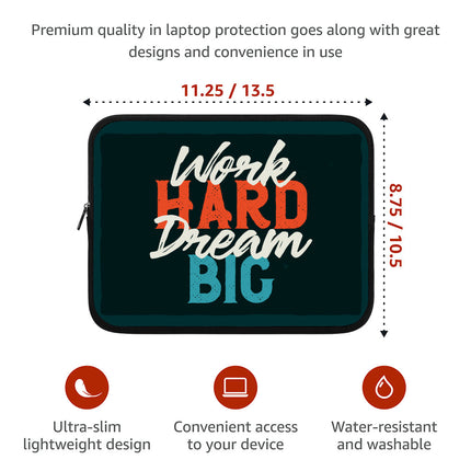 Work Hard Dream Big iPad Sleeve - Motivational Tablet Sleeve - Cool Carrying Case