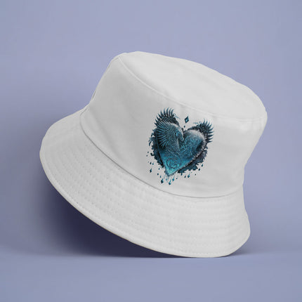 Snow Heart Bucket Hat - Cool Hat - Art Bucket Hat