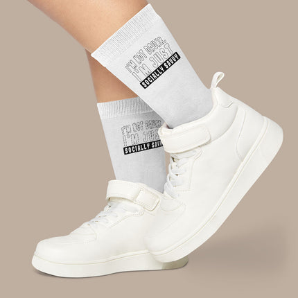 Trendy Design Socks - Quotes Novelty Socks - Funny Crew Socks