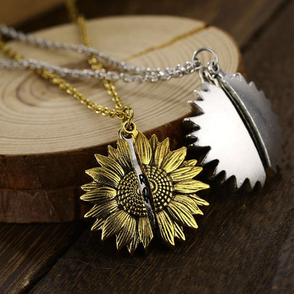 You Are My Sunshine Sunflower Pendant Necklace
