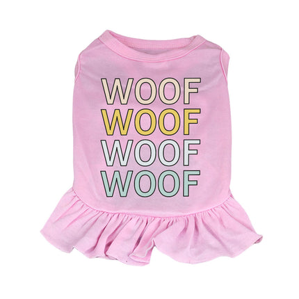 Woof Dog Sundress - Word Art Dog Dress Shirt - Beautiful Dog Clothing