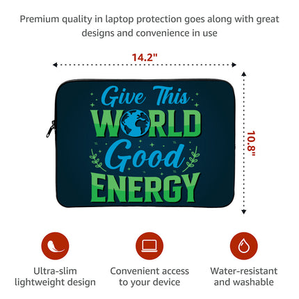 Give the World Good Energy MacBook Air 14" Sleeve - Cute Laptop Sleeve - Printed MacBook Sleeve