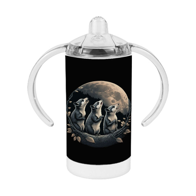 Animal Print Sippy Cup - Moon Design Baby Sippy Cup - Printed Sippy Cup