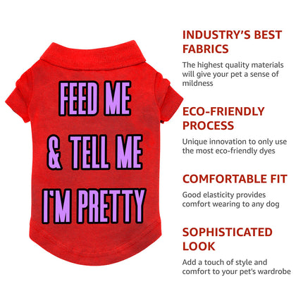 Feed Me Dog Polo Shirt - Word Design Dog T-Shirt - Dog Theme Dog Clothing
