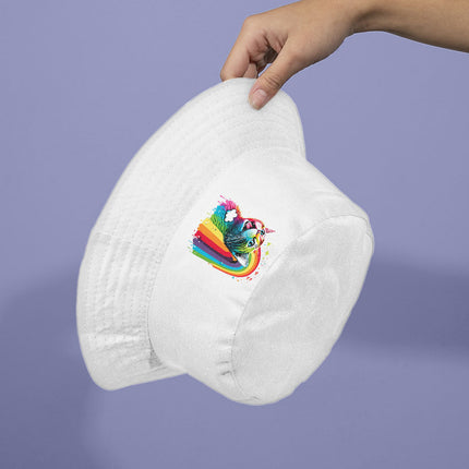Rainbow Cat Bucket Hat - Colorful Hat - Cute Design Bucket Hat