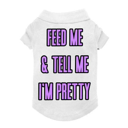 Feed Me Dog Polo Shirt - Word Design Dog T-Shirt - Dog Theme Dog Clothing