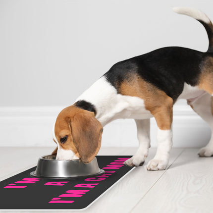 I'm Not a Cat Pet Food Mat - Cute Anti-Slip Pet Bowl Mat - Printed Pet Feeding Mat