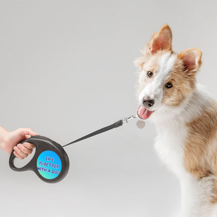 Life is Better With a Dog Retractable Pet Leash - Best Design Leash - Printed Dog Leash