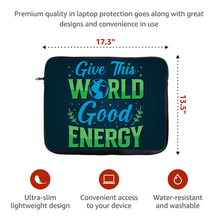 Give the World Good Energy MacBook Pro 16" Two-Sided Sleeve - Cute Laptop Sleeve - Printed MacBook Sleeve
