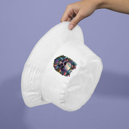 Floral Skull Bucket Hat - Gothic Hat - Cool Bucket Hat