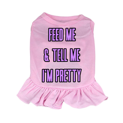 Feed Me Dog Sundress - Word Design Dog Dress Shirt - Dog Theme Dog Clothing