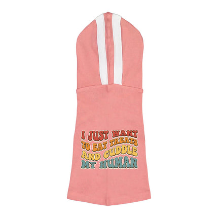 Cuddle My Human Dog Shirt with Hoodie - Unique Dog Hoodie - Print Dog Clothing