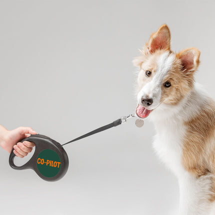 Co Pilot Retractable Pet Leash - Best Print Leash - Cool Quote Dog Leash