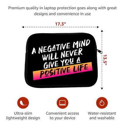 Positive Quote HP 16" Sleeve - Trendy Laptop Sleeve - Cool Laptop Sleeve with Zipper