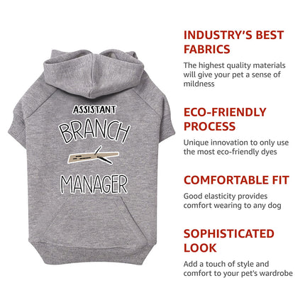 Assistant Branch Manager Dog Hoodie with Pocket - Minimalist Dog Coat - Print Dog Clothing