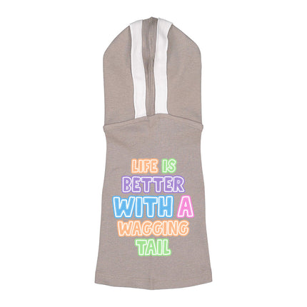Life Is Better With a Wagging Tail Dog Shirt with Hoodie - Print Dog Hoodie - Art Dog Clothing
