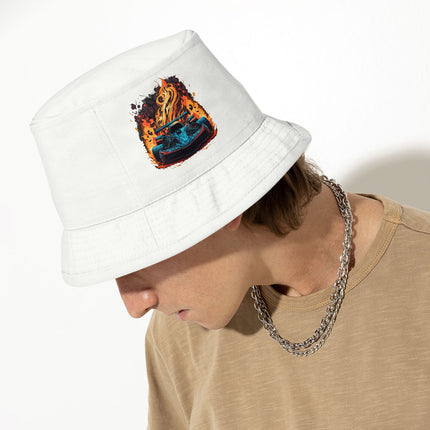 Race Car Bucket Hat - Fire Design Hat - Cool Bucket Hat