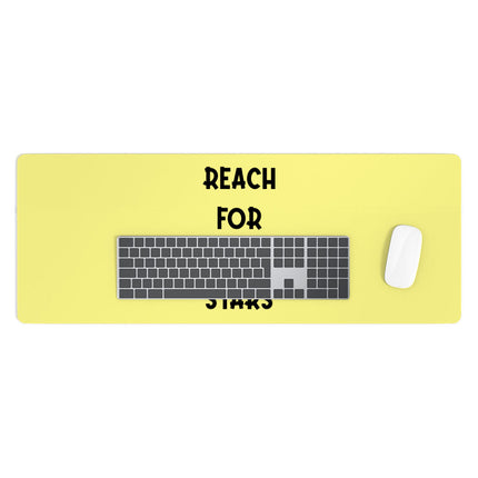 Reach for the Stars Desk Mat - Motivational Quote Desk Pad - Cool Laptop Desk Mat