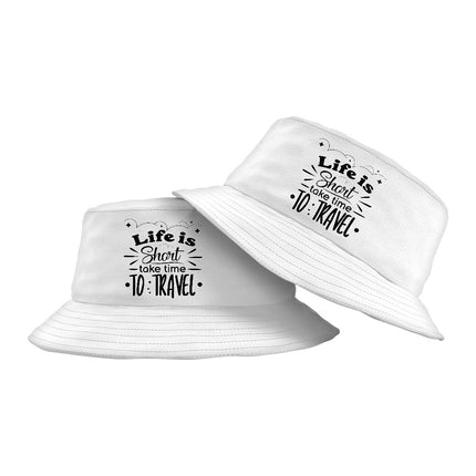 Life Is Short Bucket Hat - Time to Travel Hat - Graphic Bucket Hat