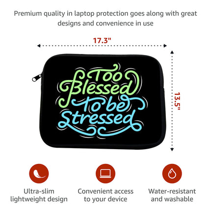 Too Blessed to Be Stressed MacBook Pro 14" Two-Sided Sleeve - Funny Laptop Sleeve - Creative MacBook Sleeve